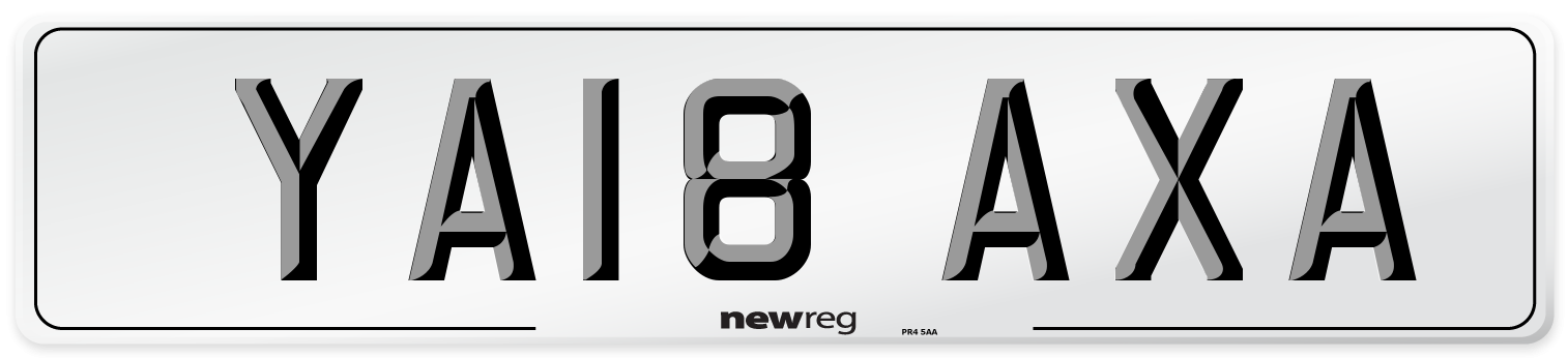 YA18 AXA Number Plate from New Reg